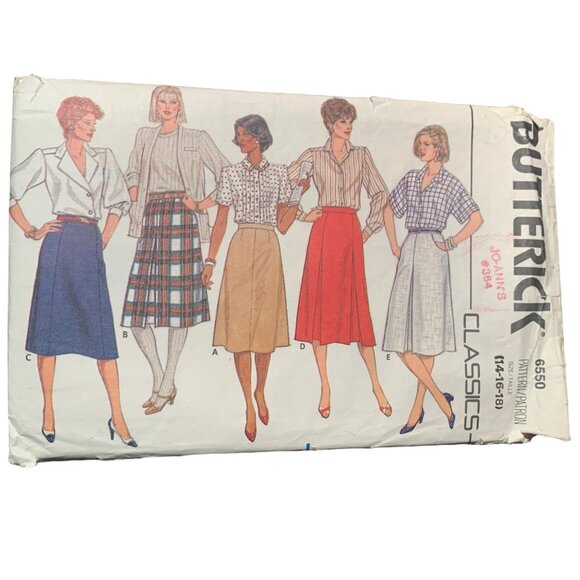 Butterick 6550 Misses' A-Line Skirt Pattern Sizes 14-18 Vintage Sewing Pattern - Picture 1 of 2